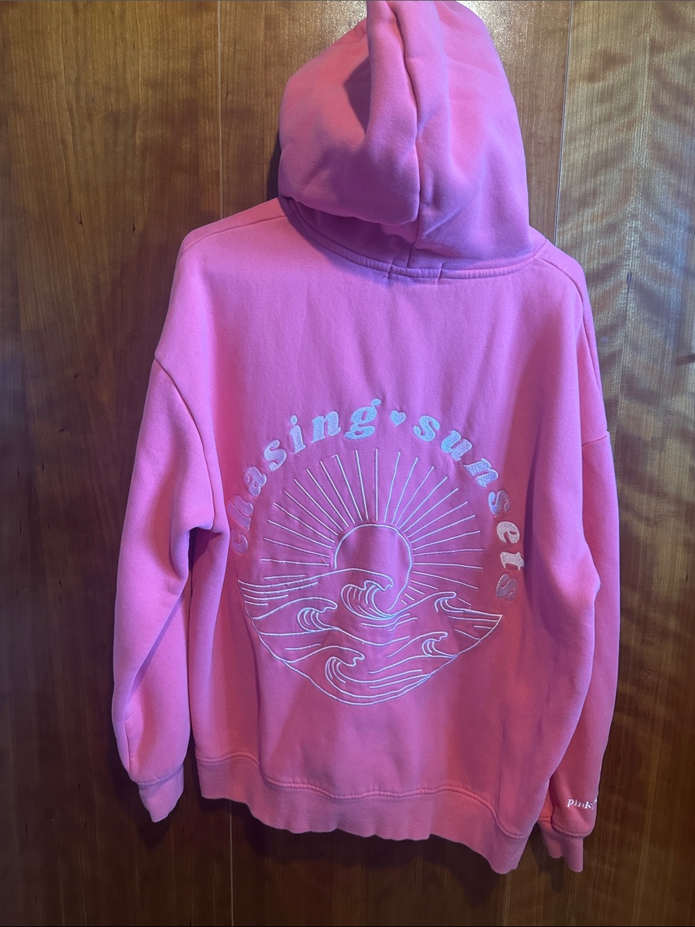 Pink 'Chasing Sunsets' Hooded Sweatshirt - Women's Casual Pullover